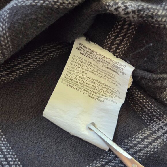 Vans Plaid Flannel Button Up Shirt Men's Large Black Streetwear Cottagecore City - Picture 4 of 10